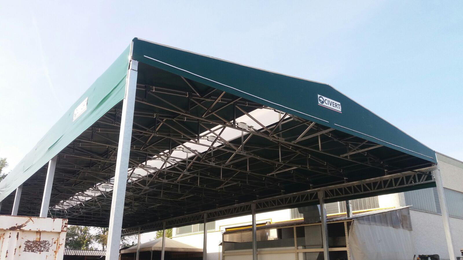 Tettoie pvc industriali: tettoie di collegamento, laterali e ... Coperture in pvc per tettoie